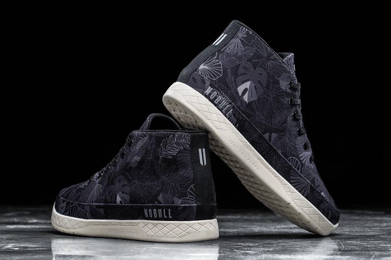 Black Nobull Oasis Canvas Mid Men's Trainers | CA V1301R